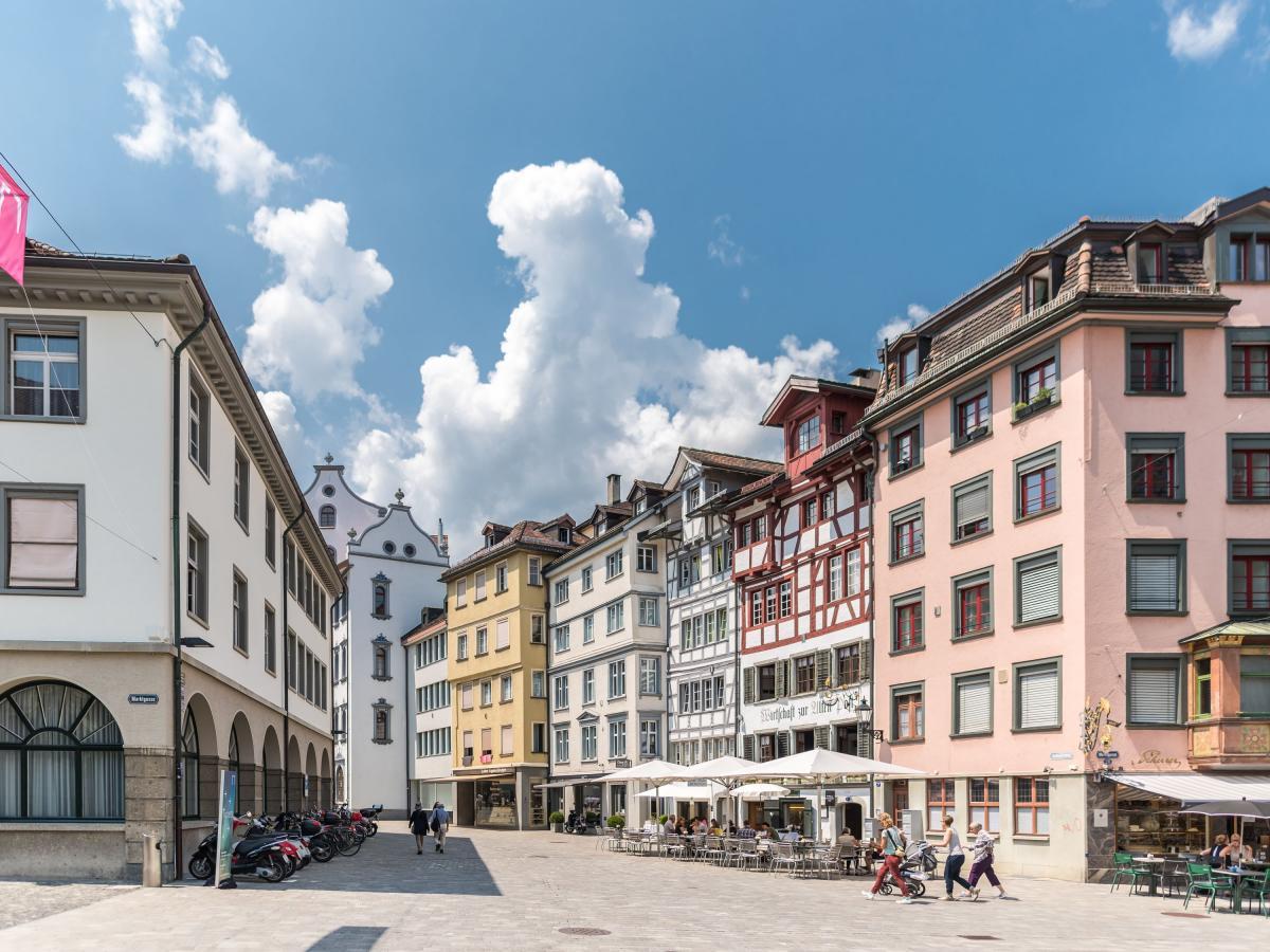 Die Altstadt in St. Gallen in der Schweiz